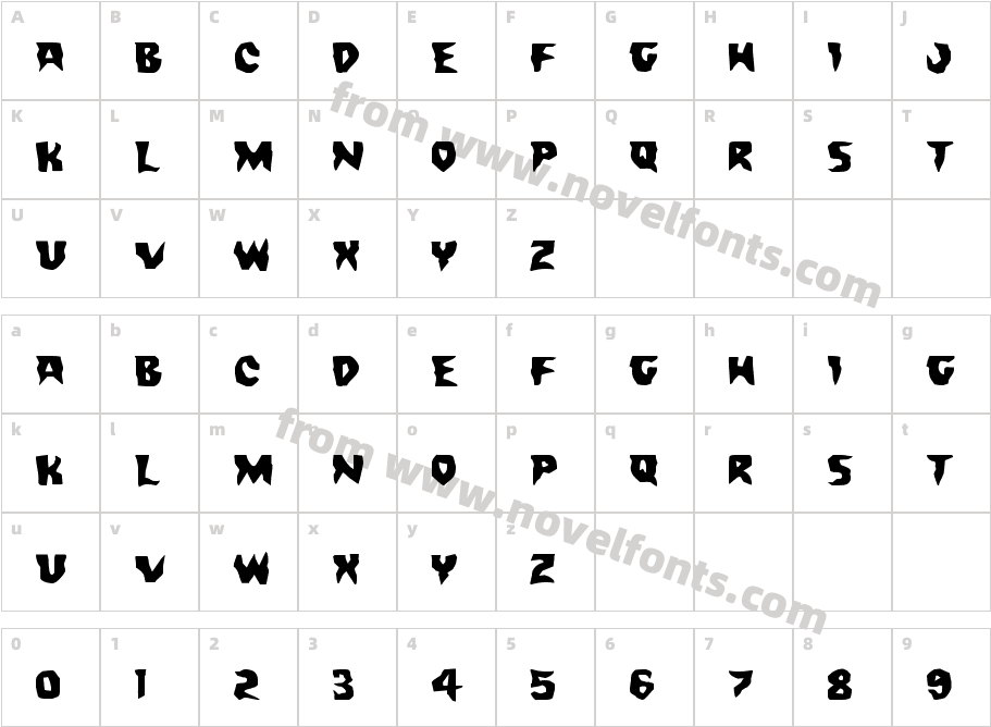 Count Suckula ExpandedCharacter Map