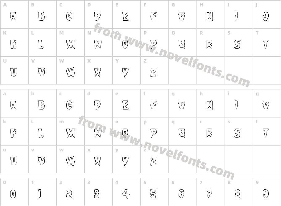 Count Suckula OutlineCharacter Map