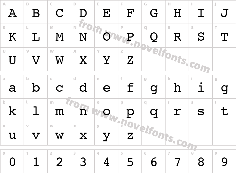 Courier SWACharacter Map