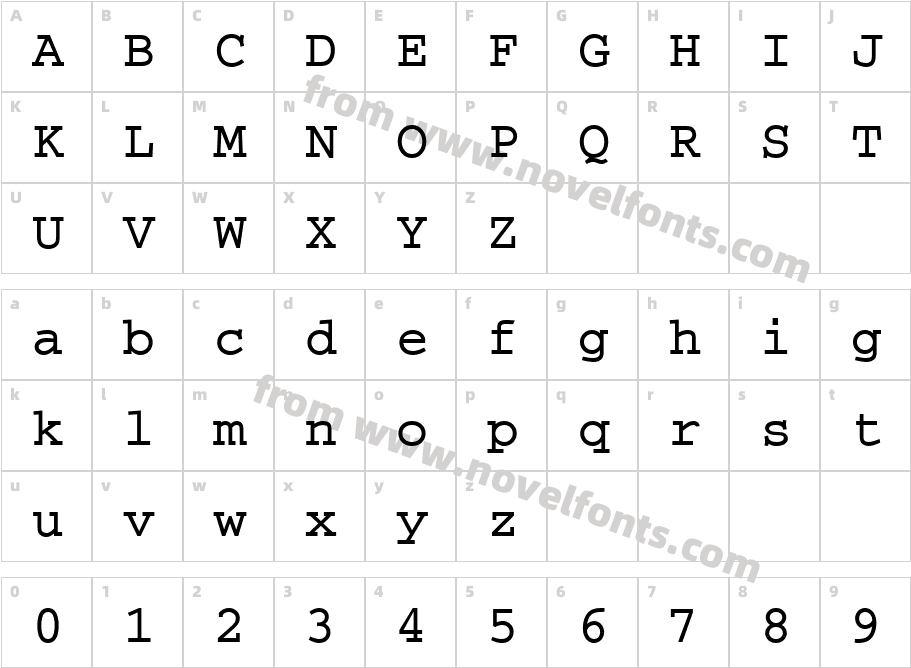 CourierMCY BoldCharacter Map