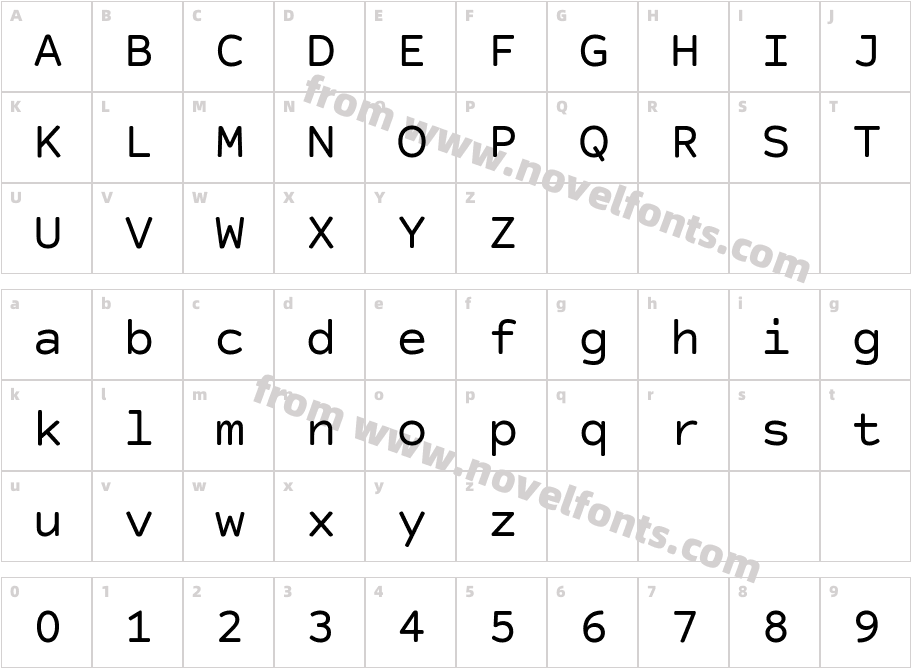 CourierPrimeSans-RegularCharacter Map