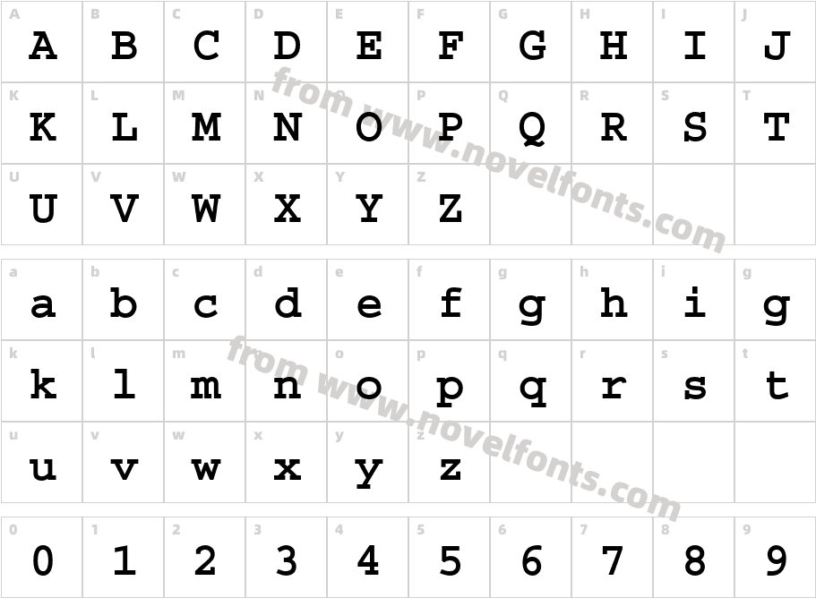 CourierStd-BoldCharacter Map