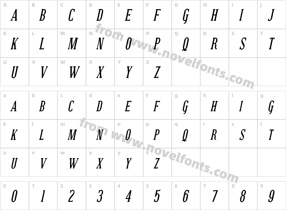 Covington SC Cond Bold ItalicCharacter Map