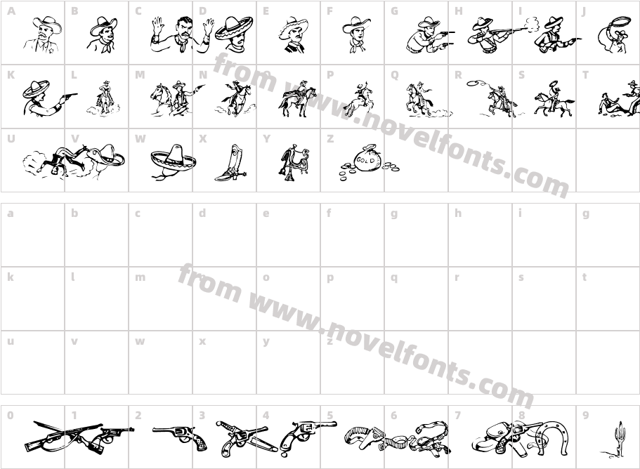 Cowboy ClipsCharacter Map