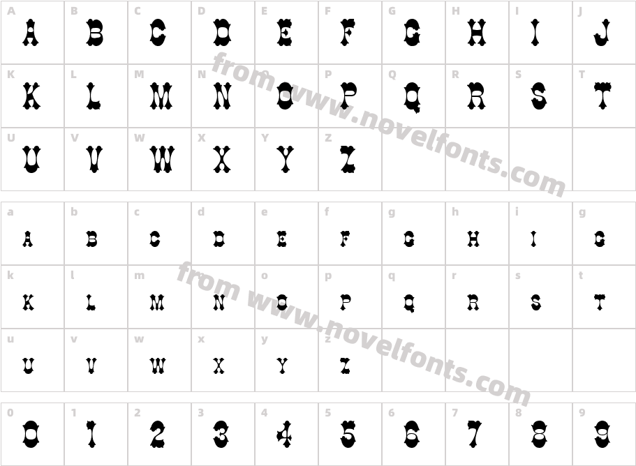 Cowboy Thin NormalCharacter Map