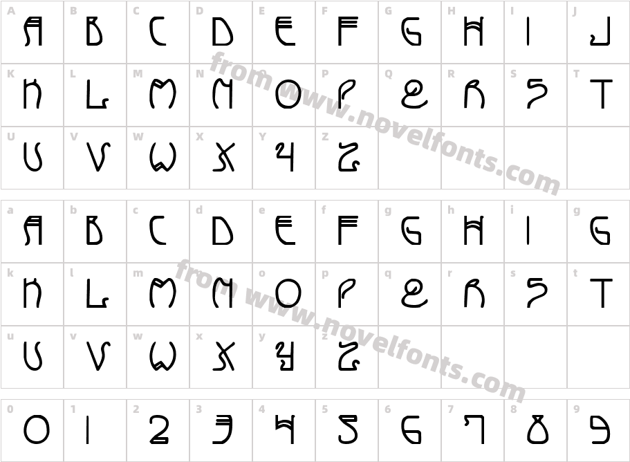 Coyote Deco BoldCharacter Map