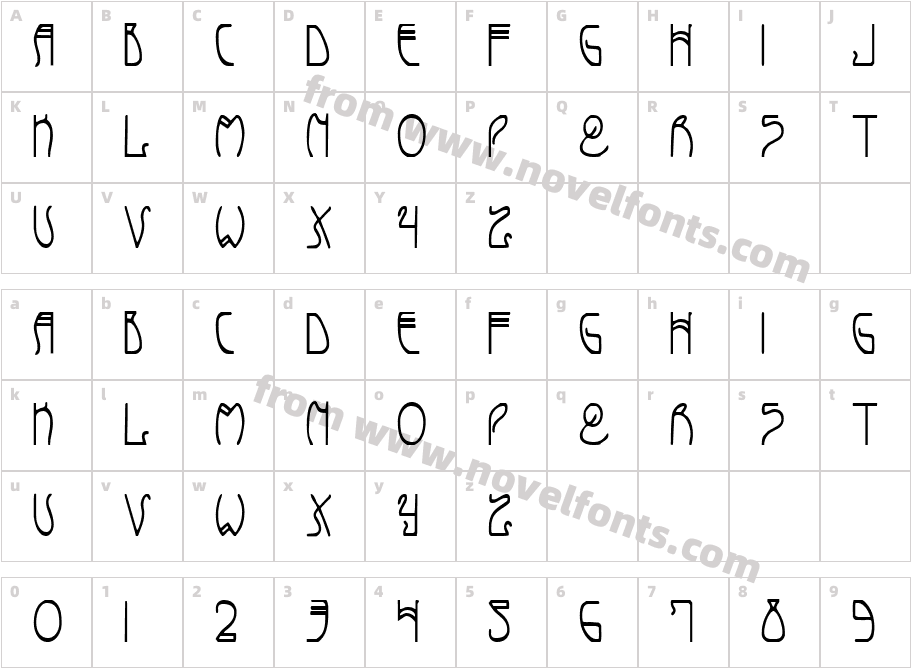 Coyote Deco CondensedCharacter Map