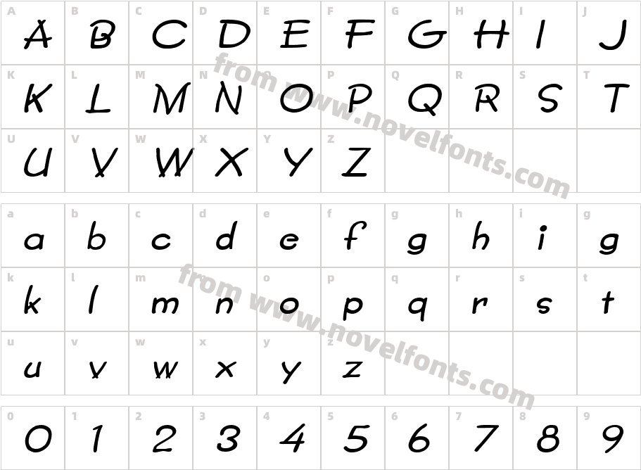 Crayon-Extended ItalicCharacter Map