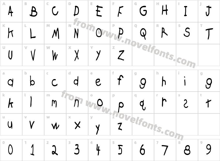 CrayonCondensedRegularSWFTECharacter Map