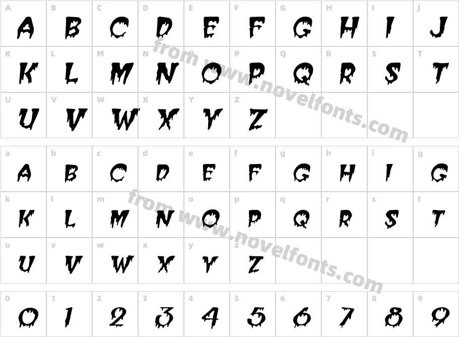 Creepy  ItalicCharacter Map