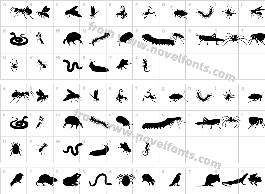 Creepy CrawliesCharacter Map