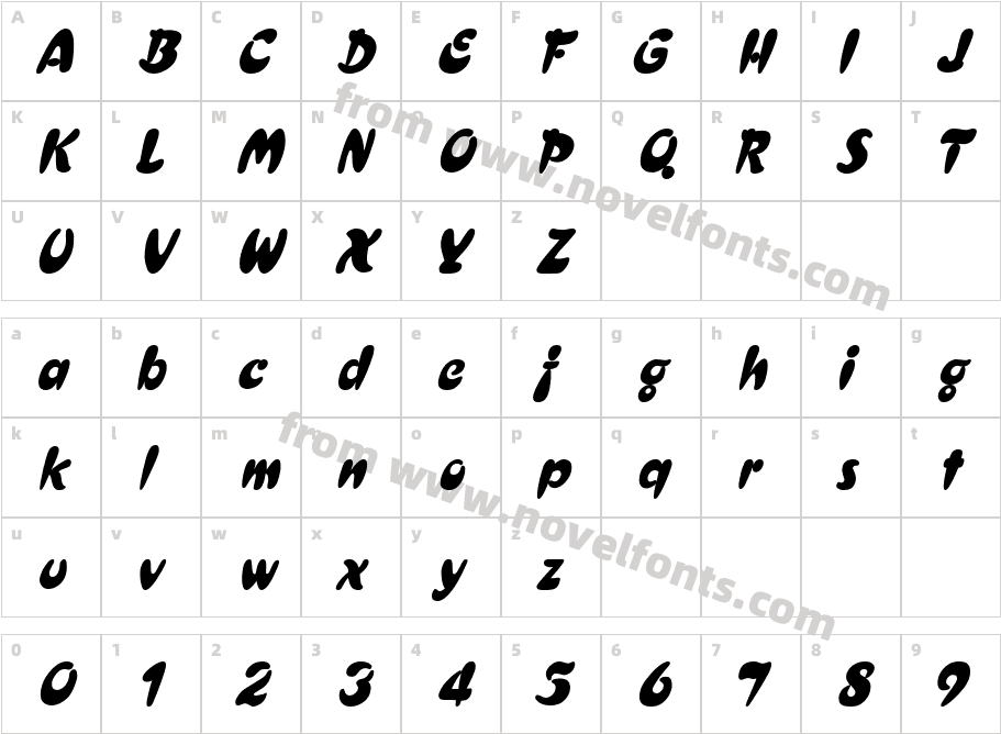 Crest Heavy ItalicCharacter Map