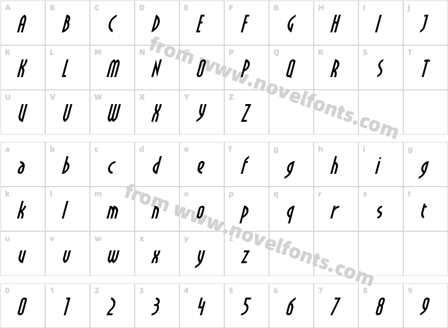 Crichton ItalicCharacter Map