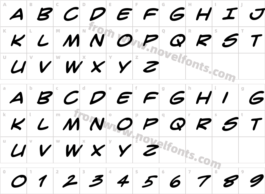 CrimeFighter BB BoldCharacter Map