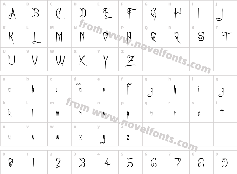 Charming FontCharacter Map