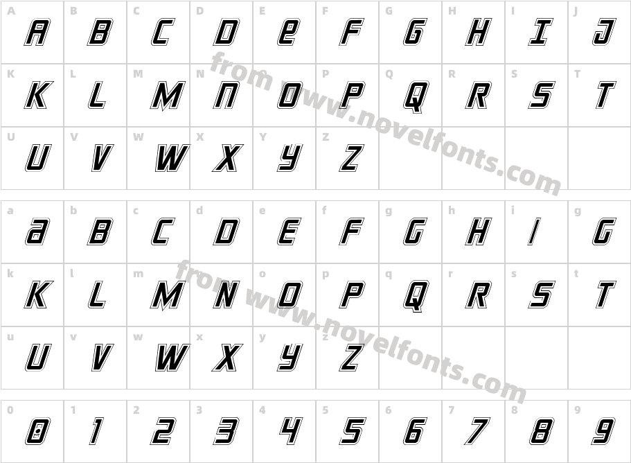 Crixus Academy ItalicCharacter Map