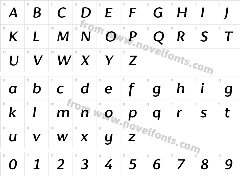 Cromlin DEMO SemiBold ItalicCharacter Map