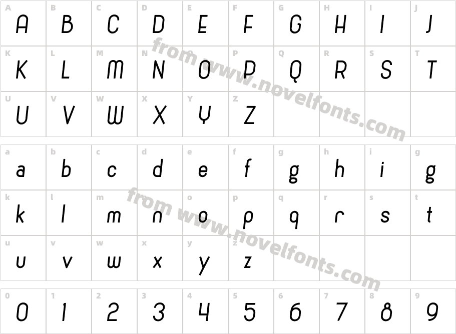 Cronus ItalicCharacter Map