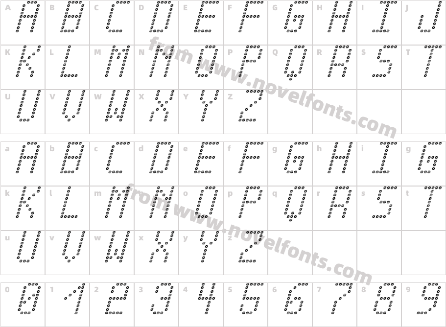 Cross led tfb ItalicCharacter Map