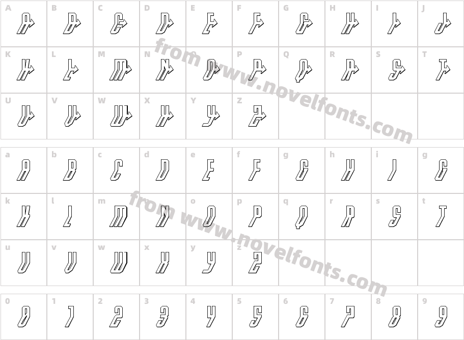 Crossbow Head 3D ItalicCharacter Map