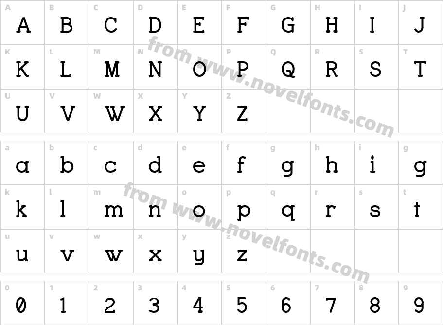 Charrington BoldCharacter Map