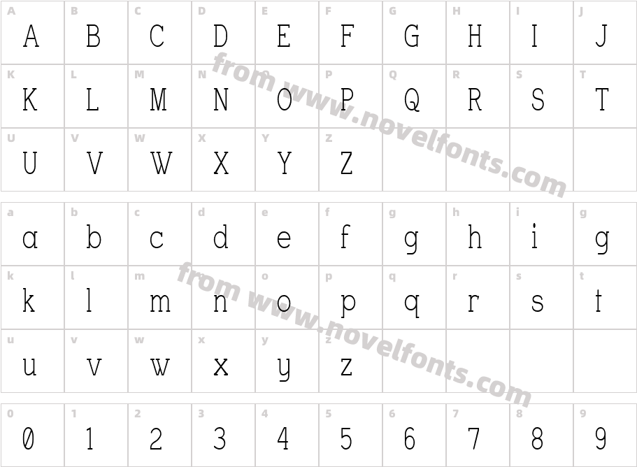 Charrington NarrowCharacter Map