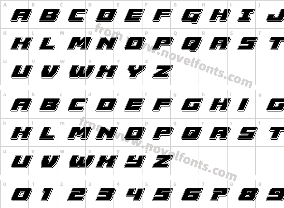 Cruiser Fortress Punch ItalicCharacter Map