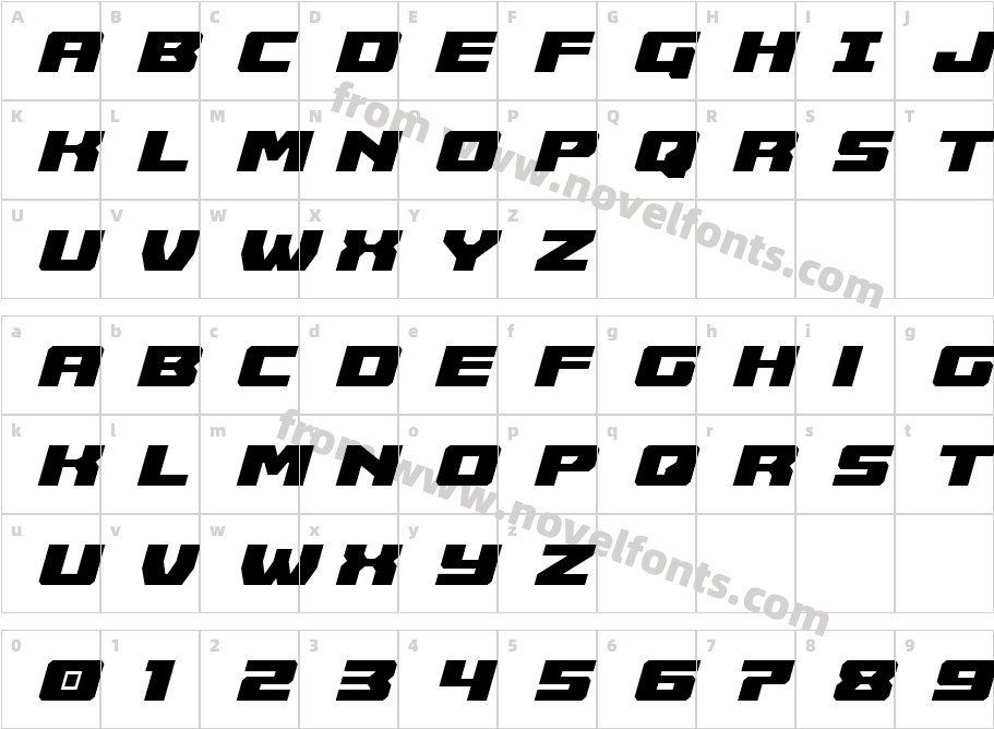 Cruiser Fortress Semi-ItalicCharacter Map