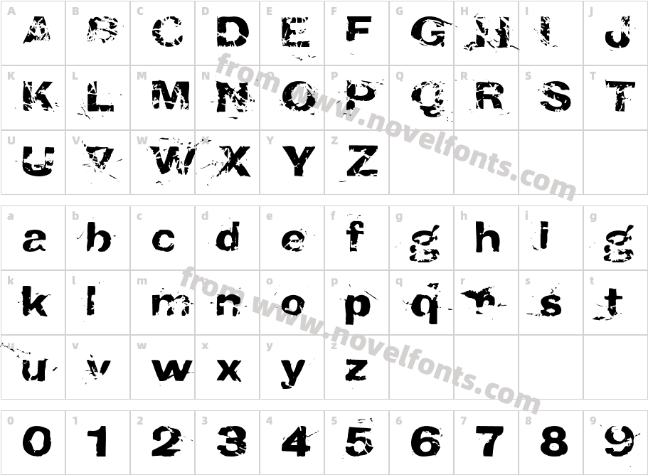 CrunchyFaxPhontCharacter Map