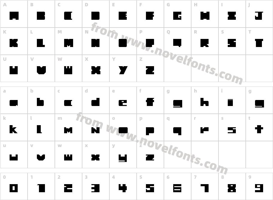 Cruz RegularCharacter Map