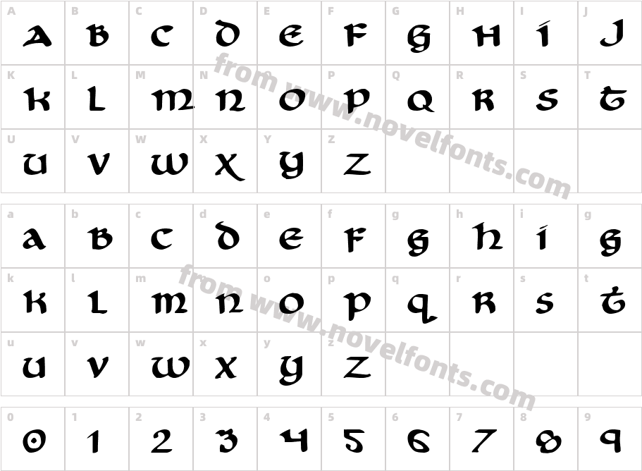 Cry UncialCharacter Map