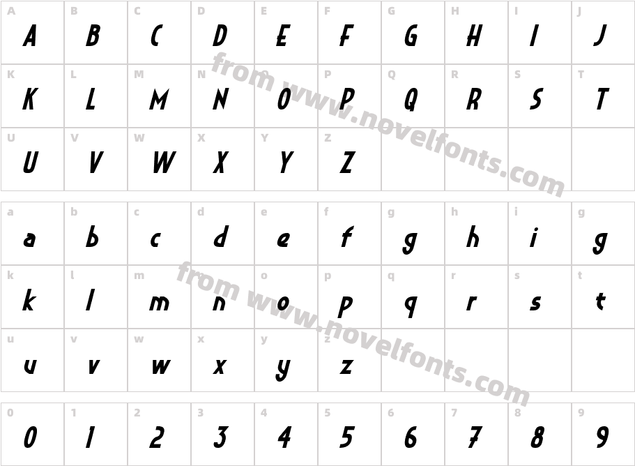 Crystal Deco ItalicCharacter Map