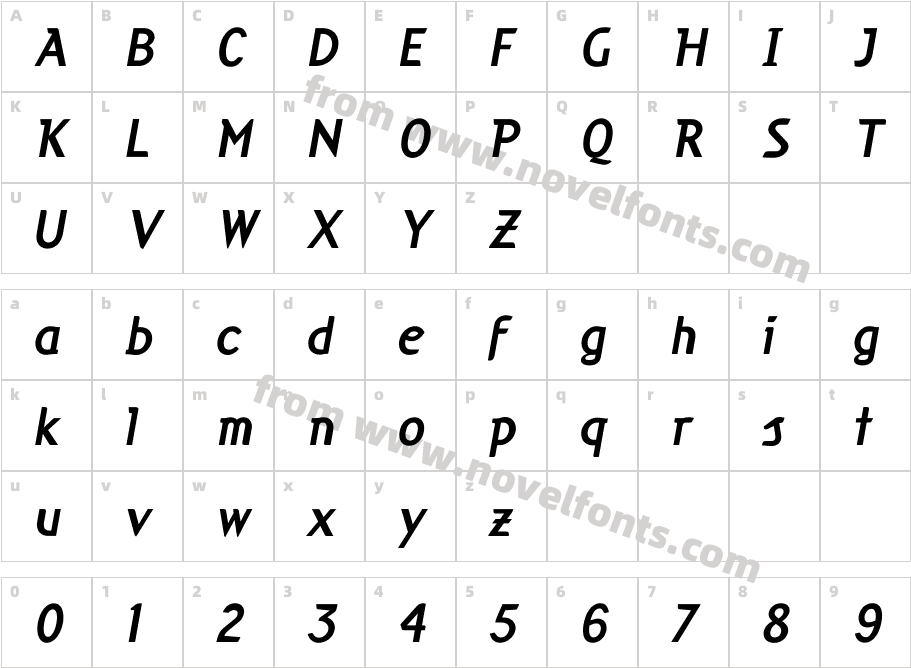 Cuban-RegularItalicCharacter Map