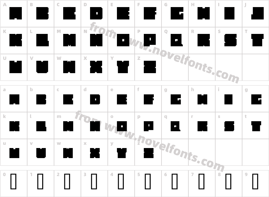 Cubee RegularCharacter Map