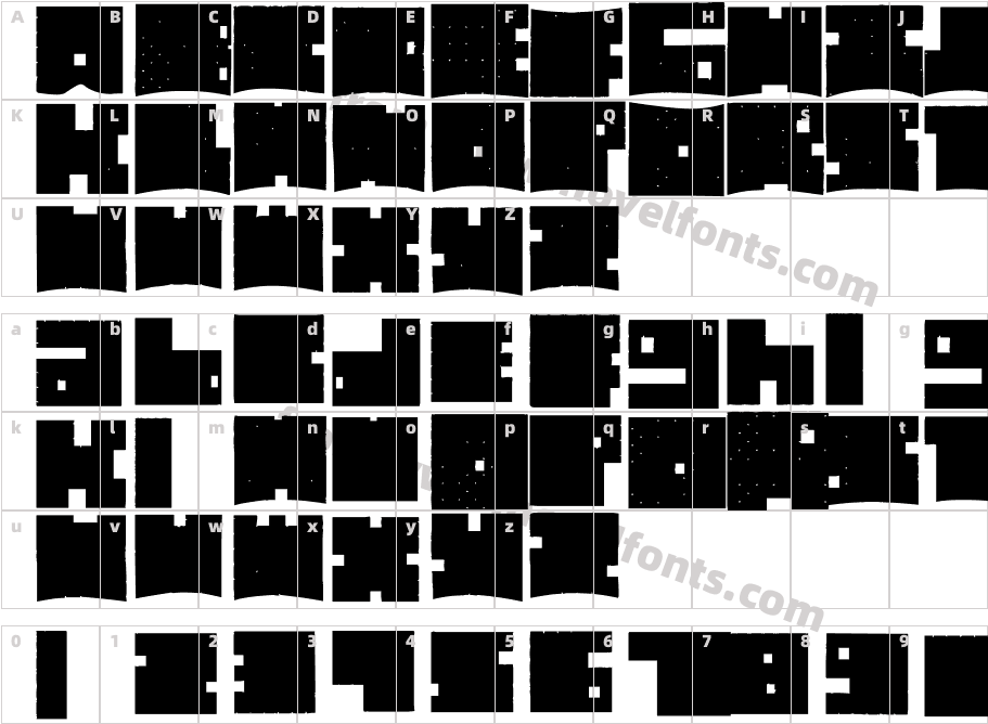 Cubic BoldCharacter Map