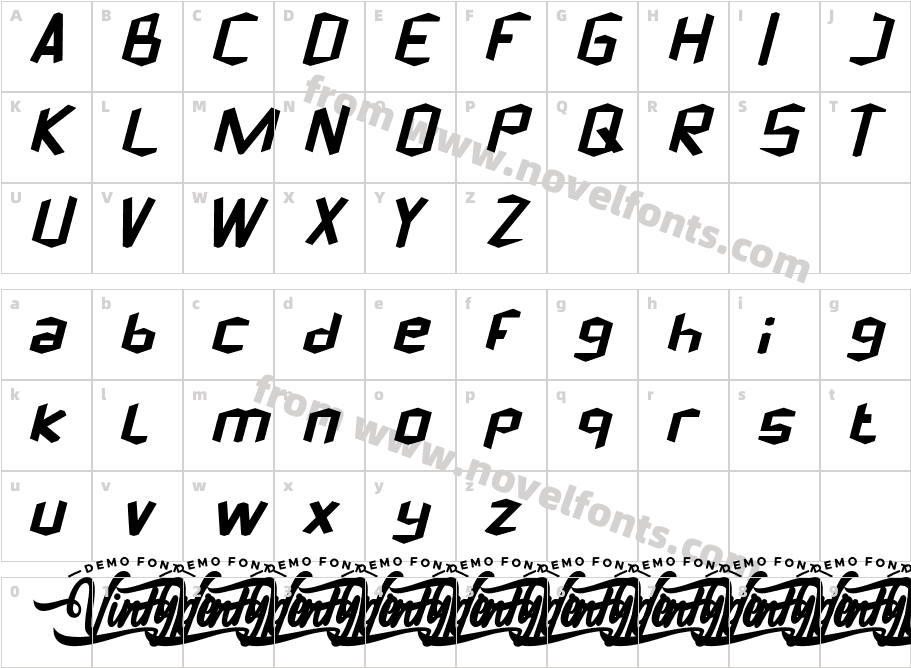 Cubical Demo ItalicCharacter Map