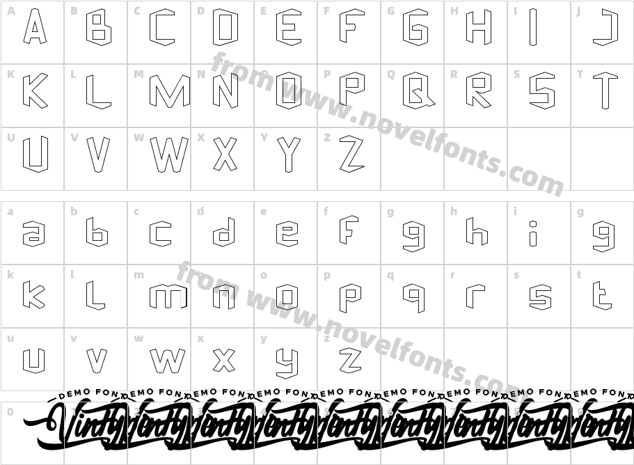 Cubical Demo OutlineCharacter Map