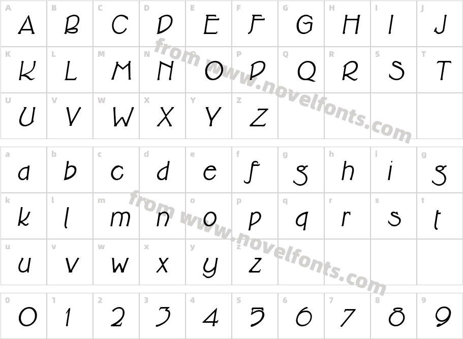 Cupola BoldItalicCharacter Map