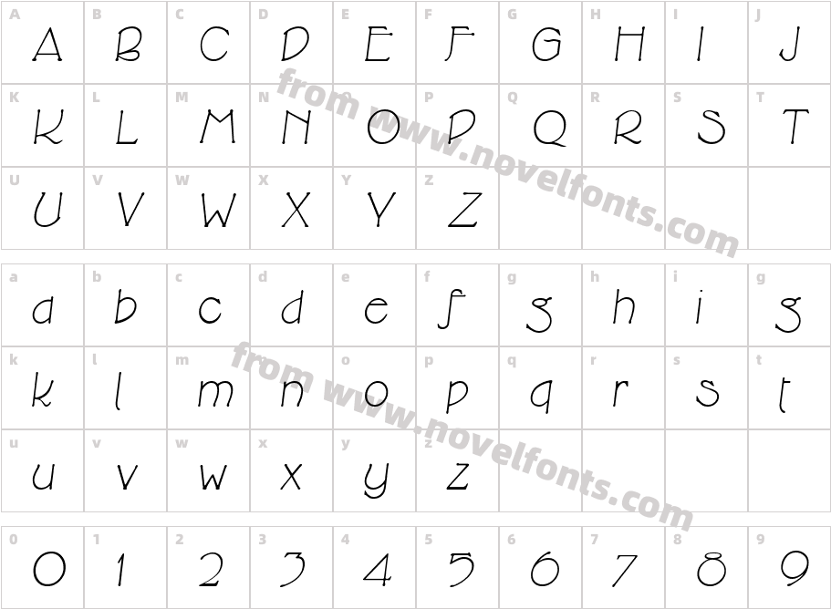 Cupola ItalicCharacter Map