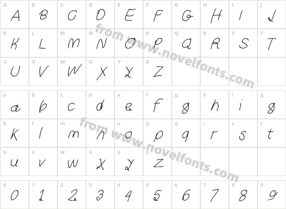 Curly Kue ItalicCharacter Map