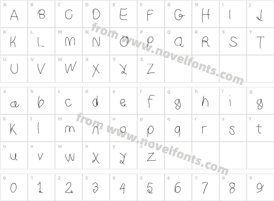 Curly Kue ThinCharacter Map