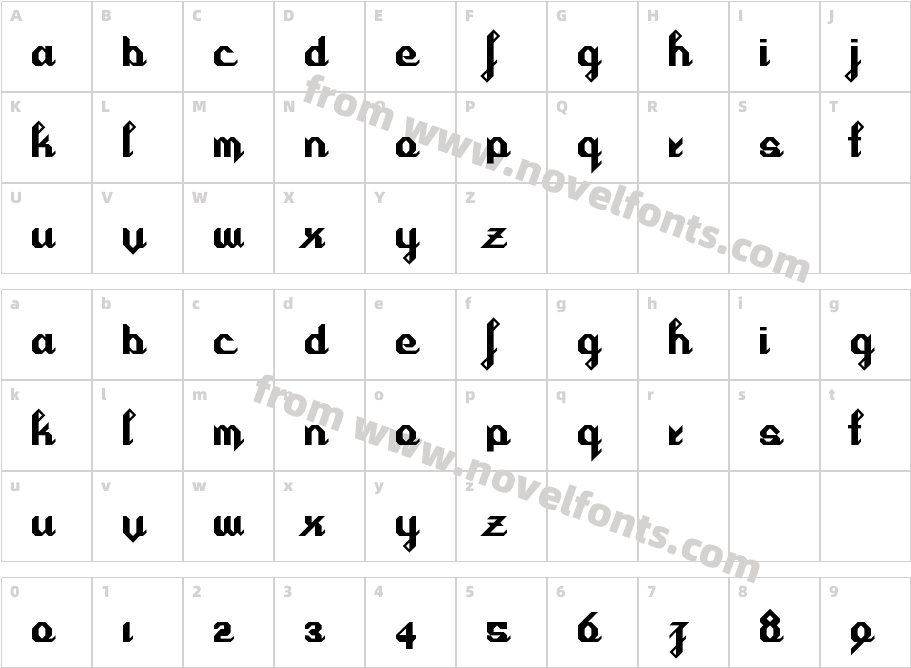 Cursivertex RegularCharacter Map