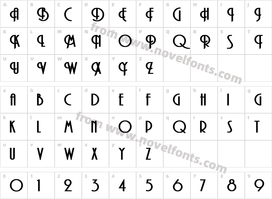 Curvi BoldCharacter Map