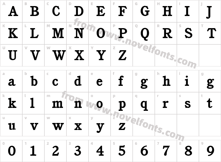 Cushing BoldCharacter Map