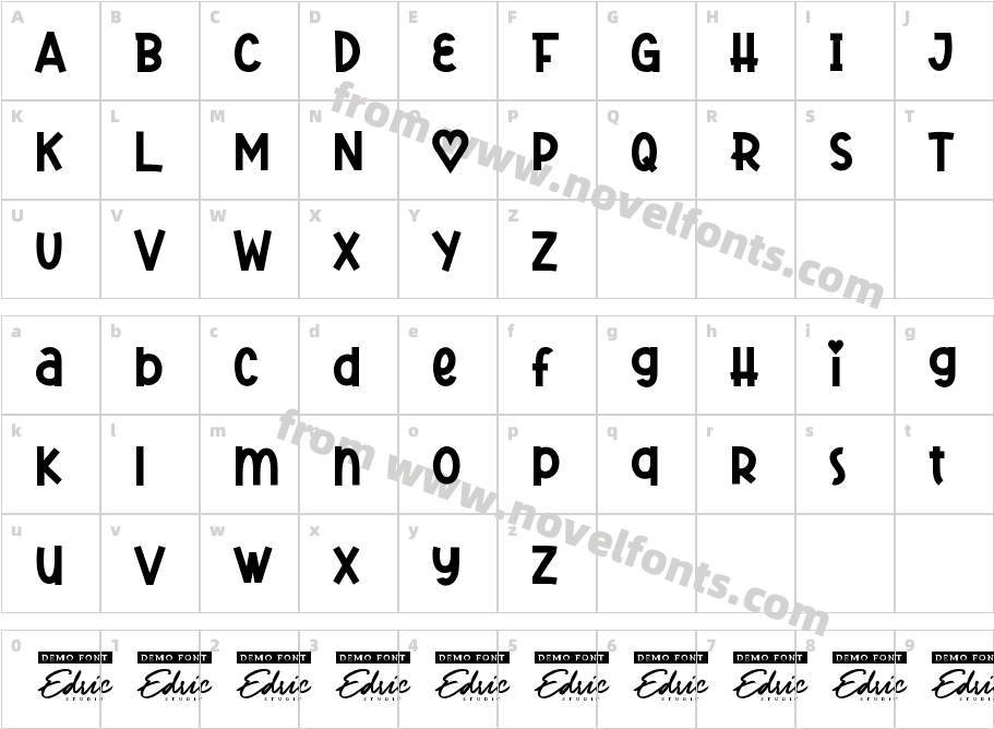 CuteLovelyDemoRegularCharacter Map