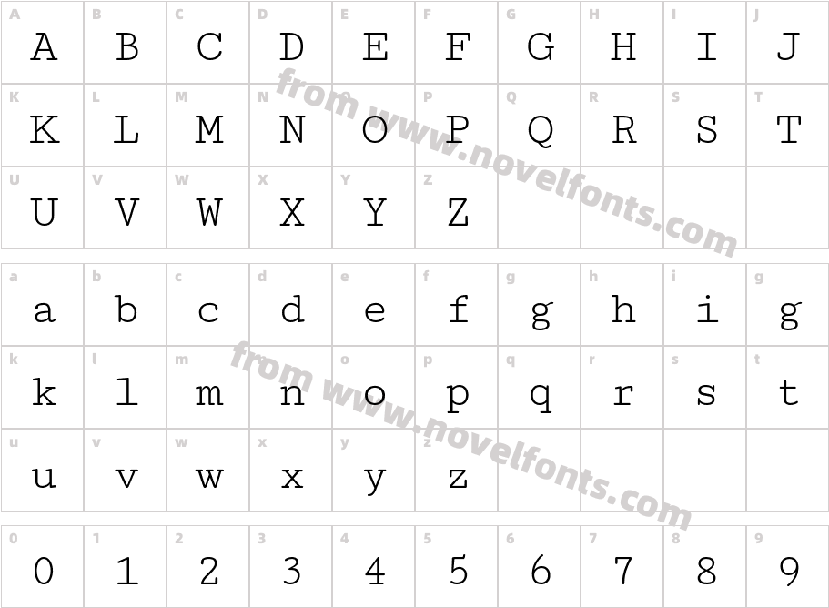 CutiveMono-RegularCharacter Map