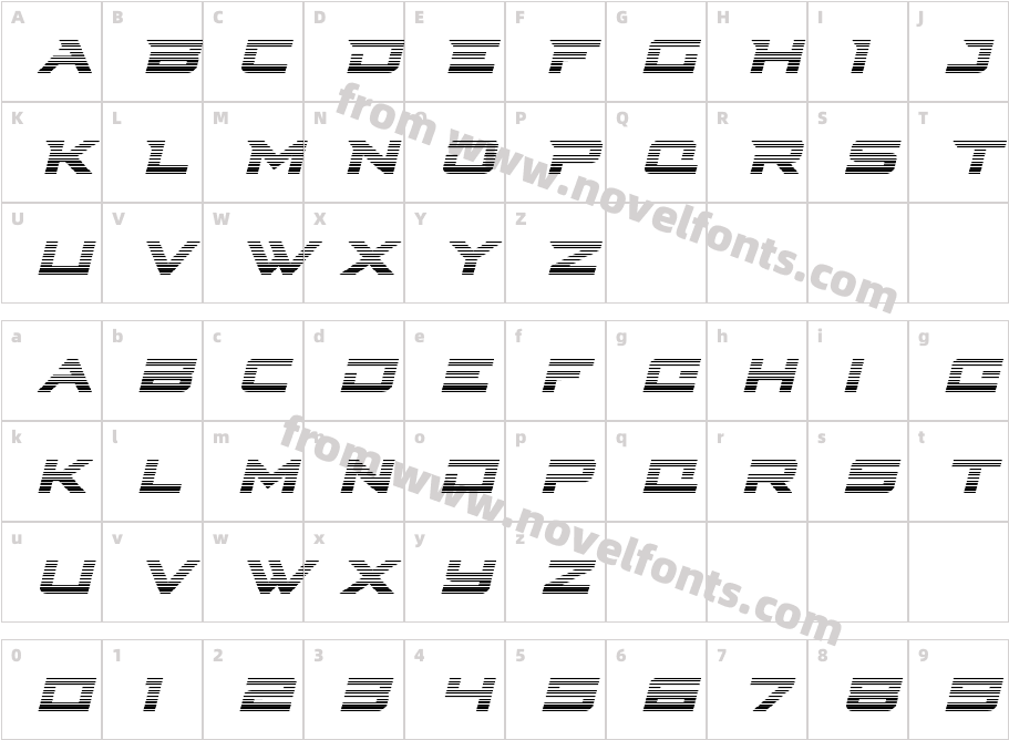 Cyberdyne Gradient ItalicCharacter Map