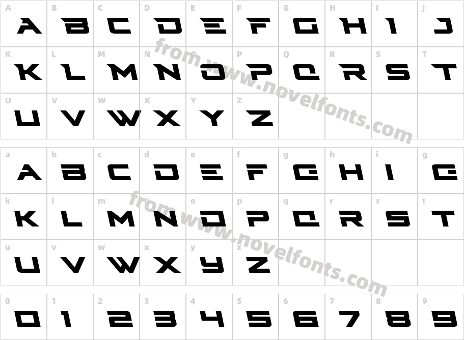 Cyberdyne LeftalicCharacter Map