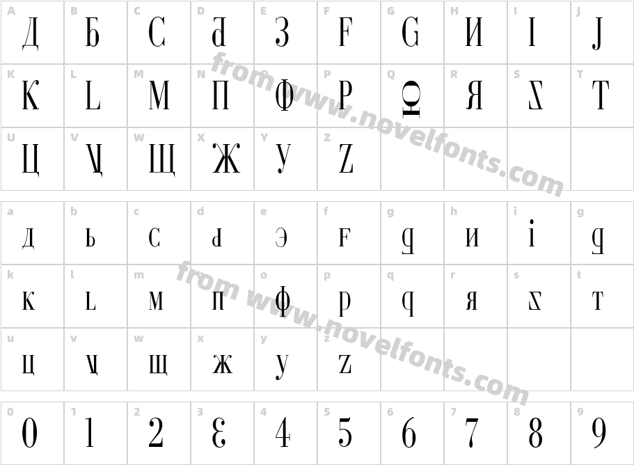 Cyberia CondensedCharacter Map