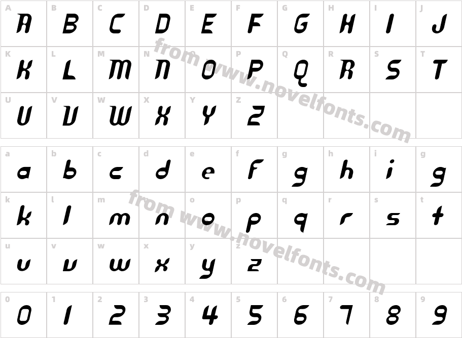 Cyberotica-MediumCharacter Map